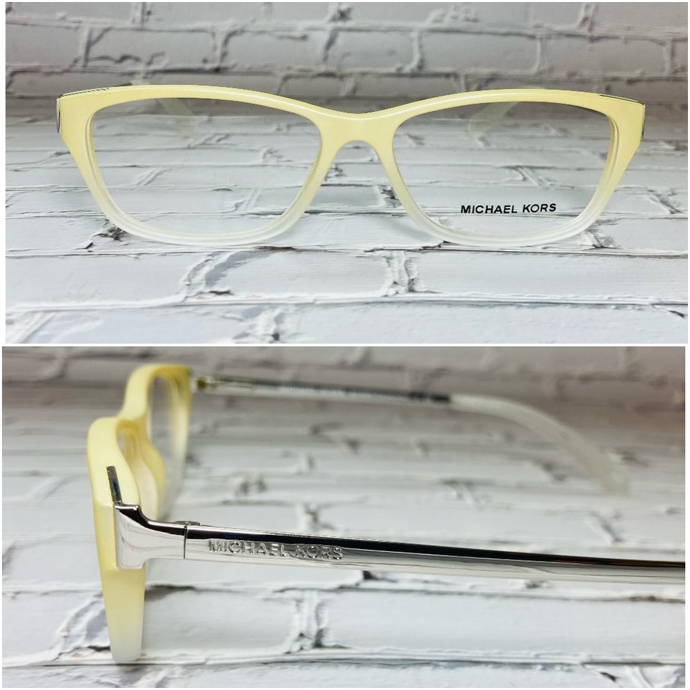 Michael Kors Rectangular Ivory Silver Eyeglasses Frames NWOT